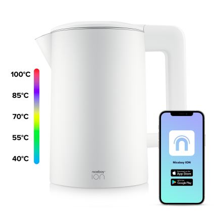 Niceboy ION SmartKettle - Pametno kuhalo za vodu s termoregulacijom 1,7 l 2200W/230V Wi-Fi bijela
