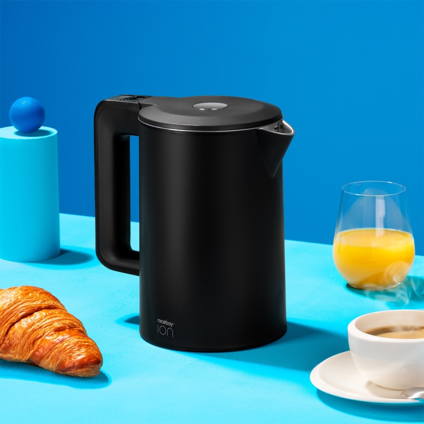 Niceboy ION SmartKettle - Pametno kuhalo za vodu s termoregulacijom 1,7 l 2200W/230V Wi-Fi crna