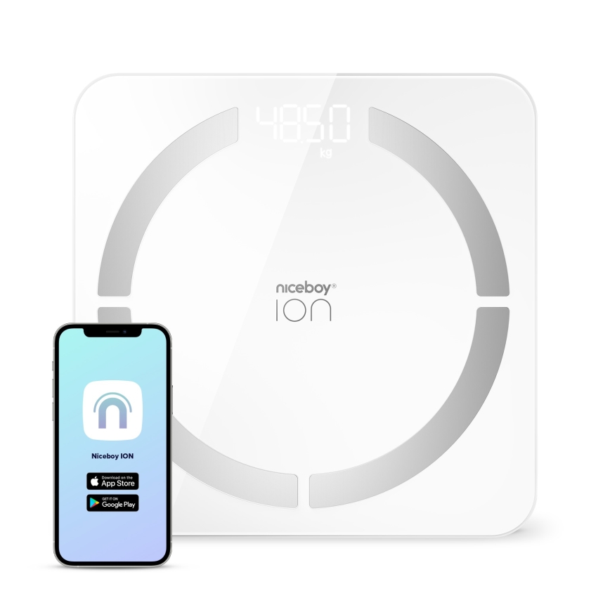 Niceboy ION SmartScale - Pametna digitalna osobna vaga 3xAAA bijela