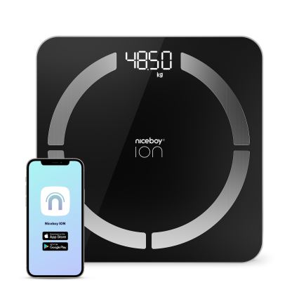 Niceboy ION SmartScale - Pametna digitalna osobna vaga 3xAAA crna