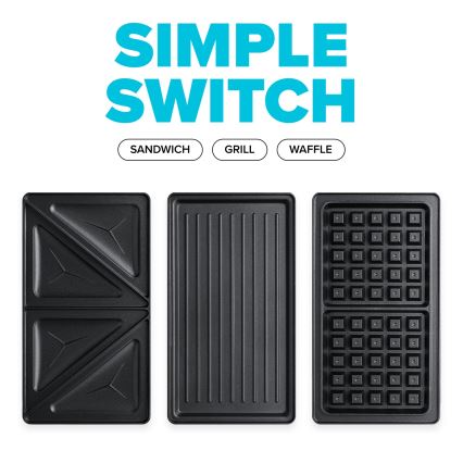Niceboy ION Snacker S3 - Toster 3u1 750W/230V nehrđajući/crna