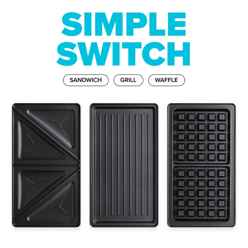 Niceboy ION Snacker S3 - Toster 3u1 750W/230V nehrđajući/crna
