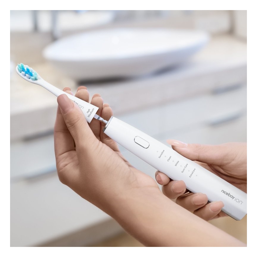 Niceboy ION Sonic Duo Pack - SET 2x sonični električni četkica za zube IPX7 crna + bijela