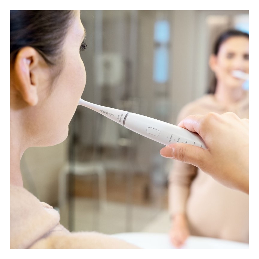 Niceboy ION Sonic Duo Pack - SET 2x sonični električni četkica za zube IPX7 crna + bijela