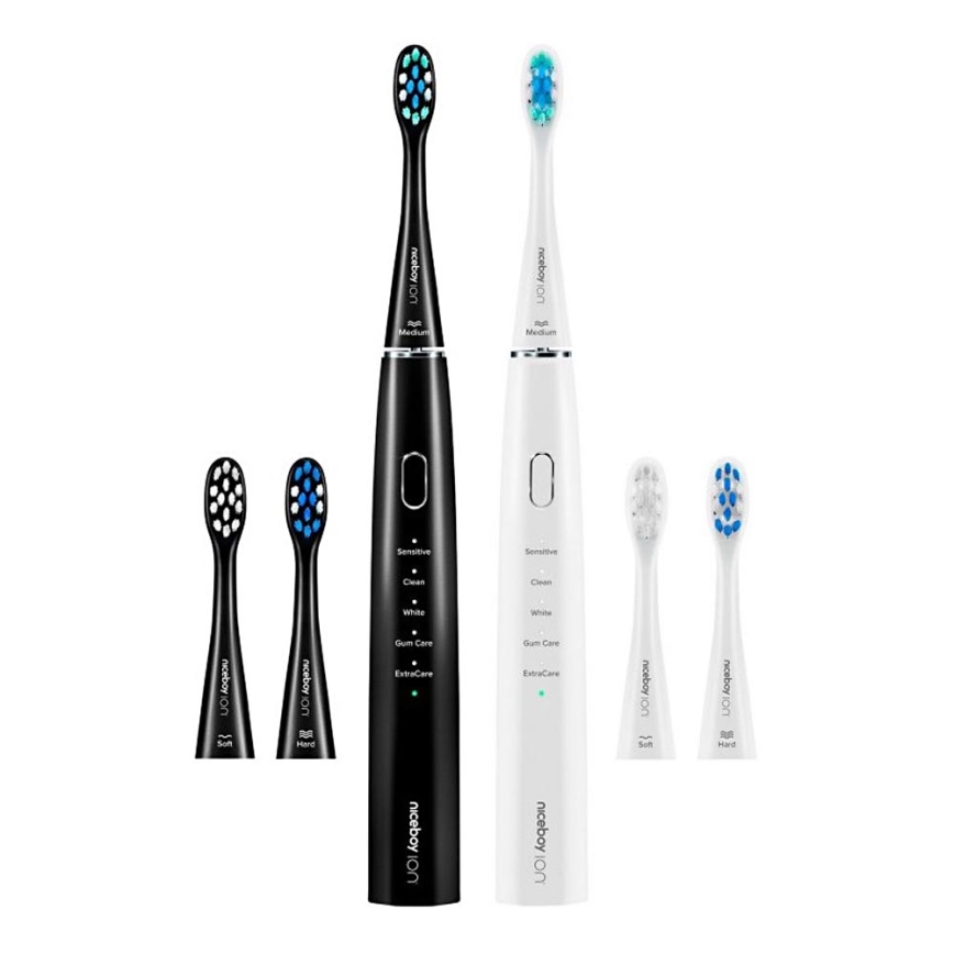 Niceboy ION Sonic Duo Pack - SET 2x Sonična četkica za zube IPX7 crna + bijela
