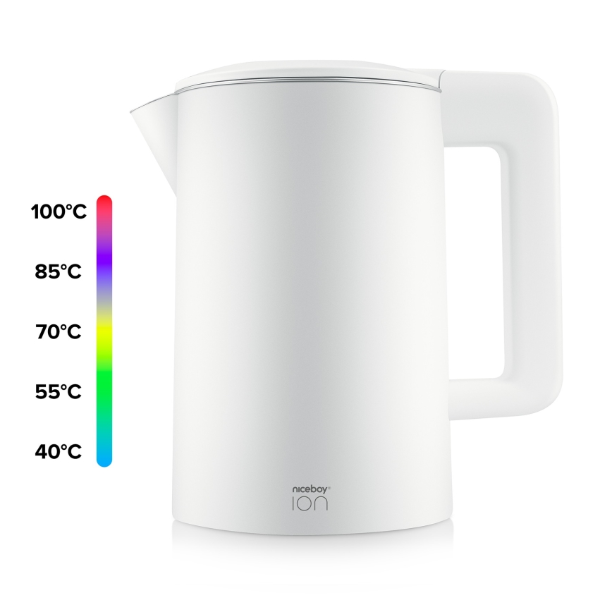 Niceboy ION ThermoKettle TK5 - Kuhalo za vodu s termoregulacijom 1,7 l 2200W/230V bijela