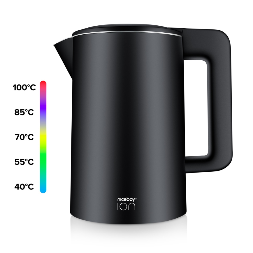 Niceboy ION ThermoKettle TK5 - Kuhalo za vodu s termoregulacijom 1,7 l 2200W/230V crna