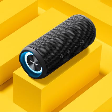 Niceboy Nexus - LED Bežični zvučnik s mikrofonom 26W/4000 mAh IPX6 crna