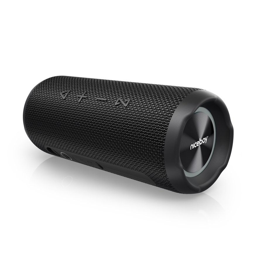 Niceboy Nexus - LED Bežični zvučnik s mikrofonom 26W/4000 mAh IPX6 crna