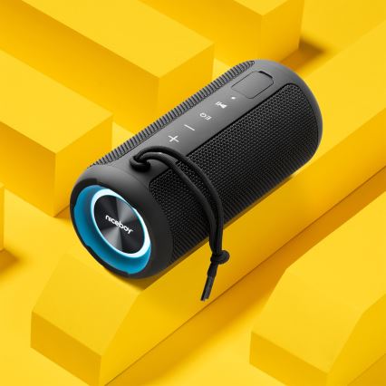 Niceboy Orion - LED Bežični zvučnik s mikrofonom 24W/2200 mAh IPX7 crna