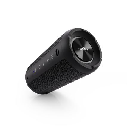 Niceboy Orion - LED Bežični zvučnik s mikrofonom 24W/2200 mAh IPX7 crna
