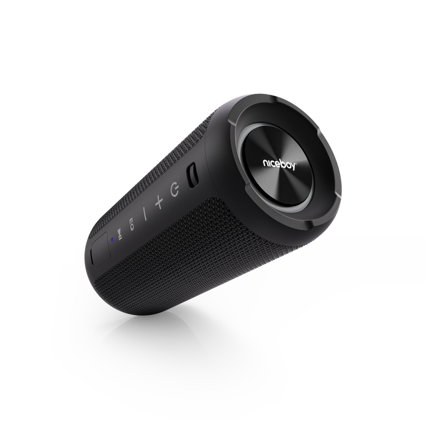Niceboy Orion - LED Bežični zvučnik s mikrofonom 24W/2200 mAh IPX7 crna