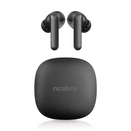 Niceboy Pins 4 PRO - Bežične slušalice s ANC 380 mAh + 2x 35 mAh IP54 crna