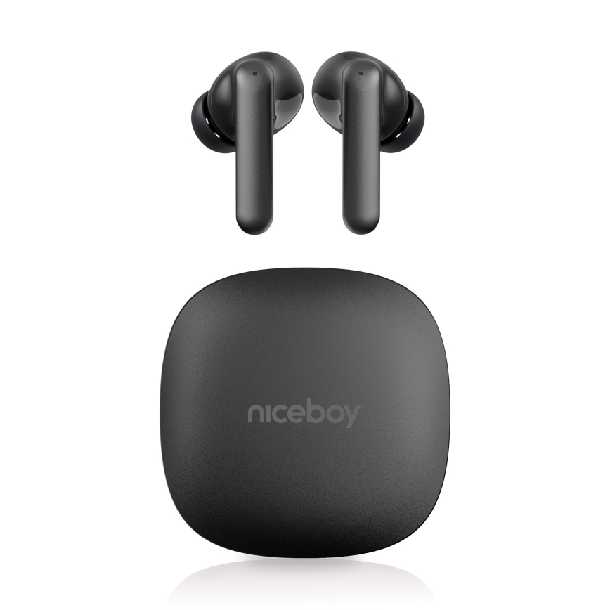 Niceboy Pins 4 PRO - Bežične slušalice s ANC 380 mAh + 2x 35 mAh IP54 crna