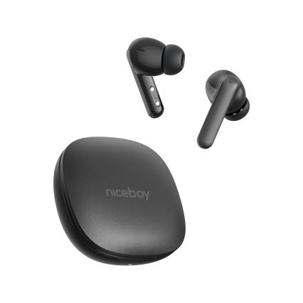 Niceboy Pins 4 PRO - Bežične slušalice s ANC 380 mAh + 2x 35 mAh IP54 crne