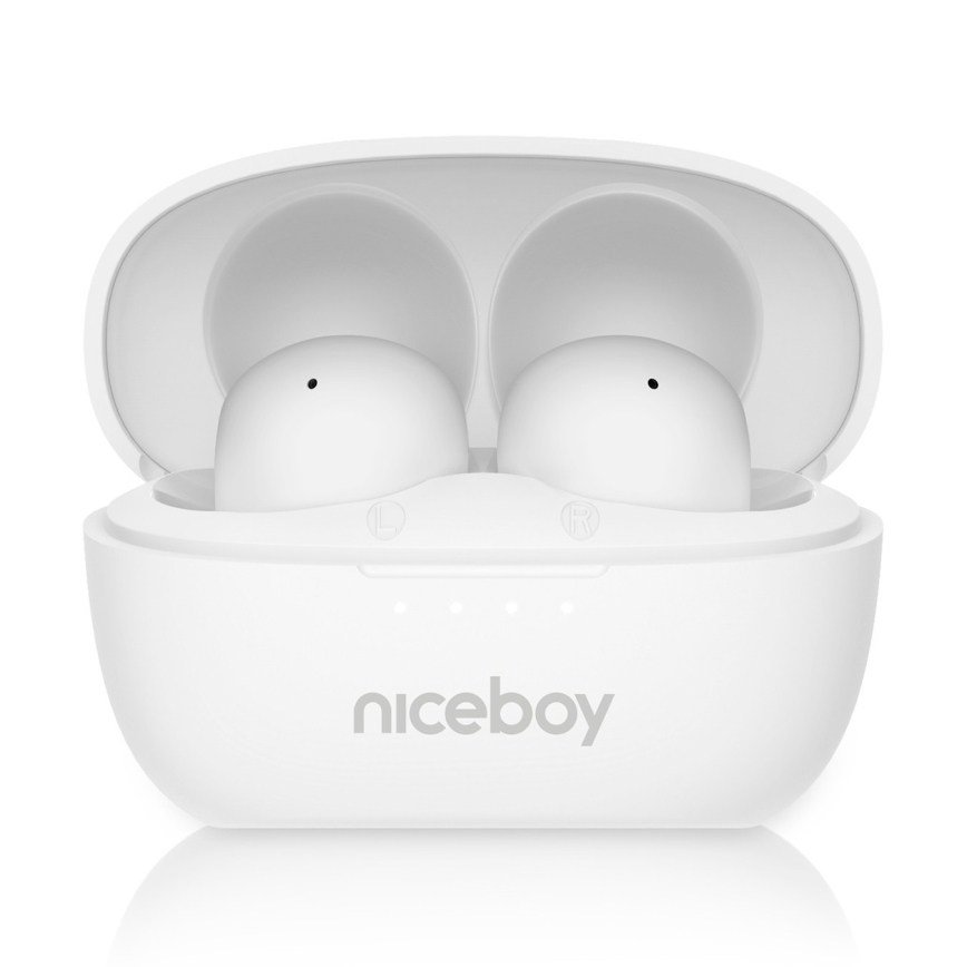 Niceboy Podsie 4 POP - Bežične slušalice 400 mAh + 2x 40 mAh IPX4 bijela