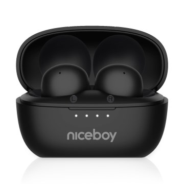 Niceboy Podsie 4 POP - Bežične slušalice 400 mAh + 2x 40 mAh IPX4 crna