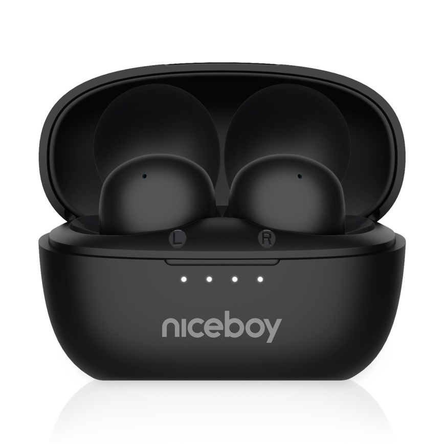 Niceboy Podsie 4 POP - Bežične slušalice 400 mAh + 2x 40 mAh IPX4 crna