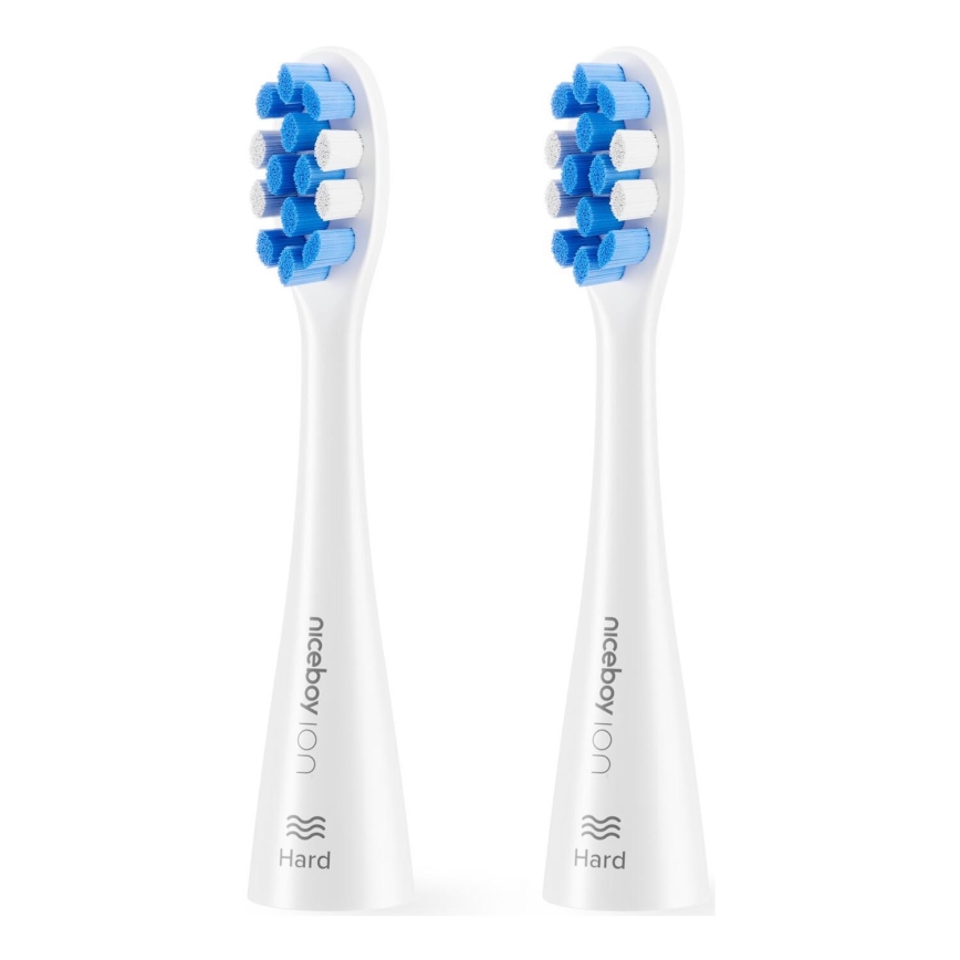 Niceboy - SET 2x zamjenske glave Hard za četkicu za zube ION Sonic i SmartSonic bijela