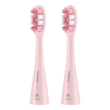 Niceboy - SET 2x zamjenske glave Hard za četkicu za zube ION Sonic i SmartSonic ružičasta