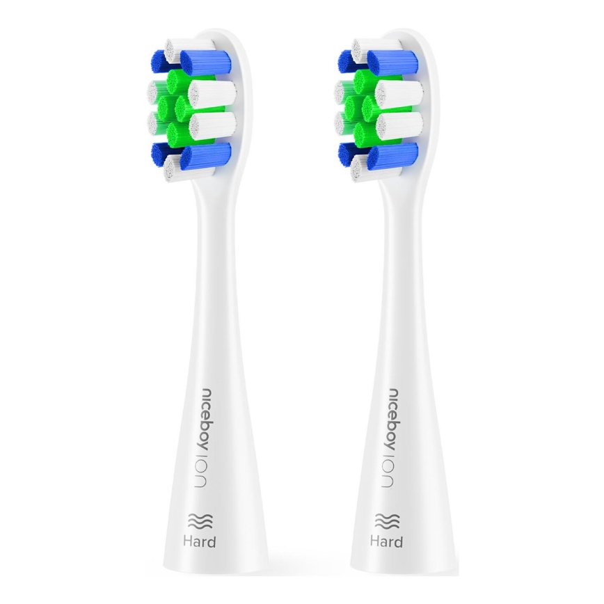 Niceboy - SET 2x zamjenske glave Lite Hard za četkicu za zube ION Sonic bijela