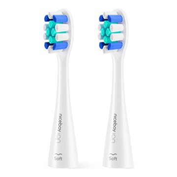 Niceboy - SET 2x zamjenske glave Lite Soft za četkicu za zube ION Sonic bijela