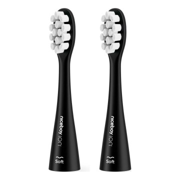 Niceboy - SET 2x zamjenske glave Soft za četkicu za zube ION Sonic i SmartSonic crna