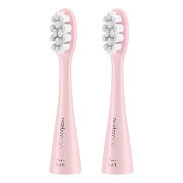 Niceboy - SET 2x zamjenske glave Soft za četkicu za zube ION Sonic i SmartSonic ružičasta
