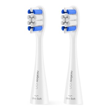 Niceboy - SET 2x zamjenske glave Ultrasoft za dječju četkicu za zube ION Sonic bijela