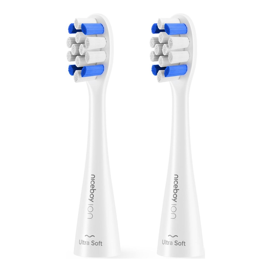 Niceboy - SET 2x zamjenske glave Ultrasoft za dječju četkicu za zube ION Sonic bijela