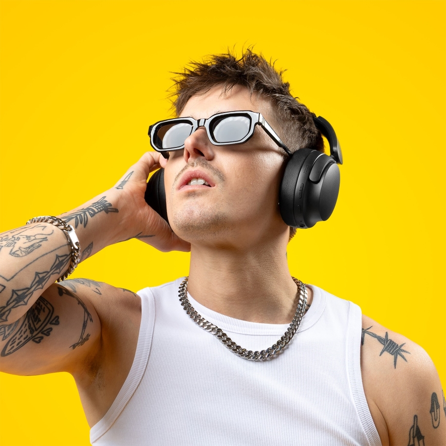 Niceboy Stellar - Bežične slušalice s mikrofonom i ANC 400 mAh IPX4 crna