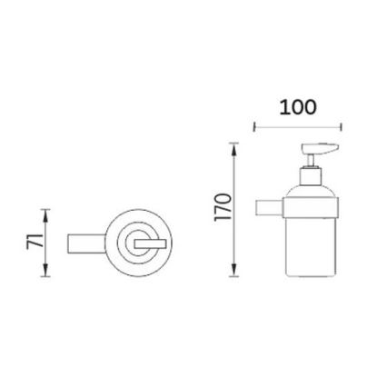 NIMCO BR 11031C-26 - Zidni dozator sapuna BORMO 180 ml mat staklo/sjajni krom