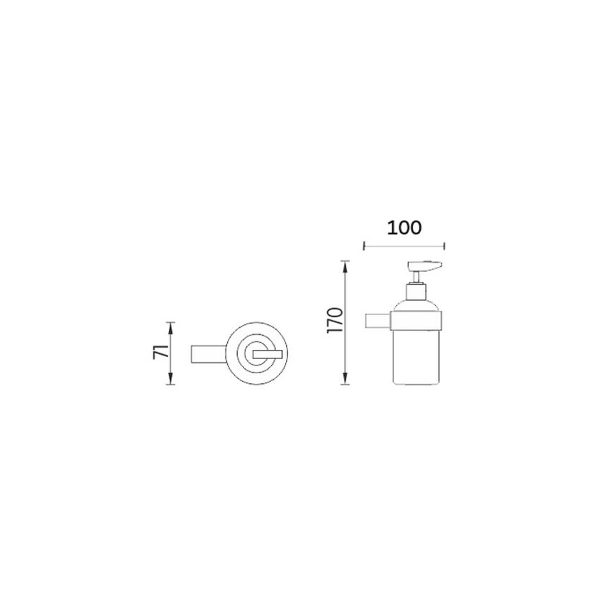 NIMCO BR 11031C-26 - Zidni dozator sapuna BORMO 180 ml mat staklo/sjajni krom