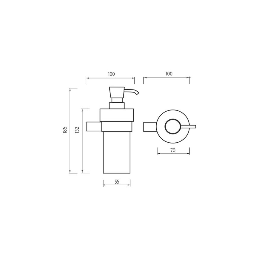 NIMCO BR 11031KN-26 - Zidni dozator sapuna BORMO 300 ml bijela/sjajni krom