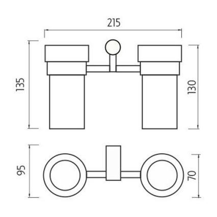 NIMCO BR 11058DW-26 - Zidni držač za četkice za zube BORMO mat staklo/sjajni krom