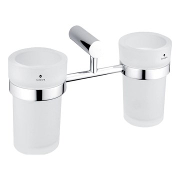 NIMCO BR 11058DW-26 - Zidni stalak za četkice za zube BORMO matirano staklo/sjajni krom