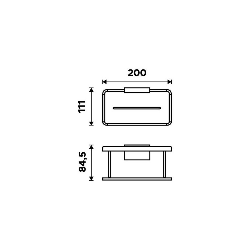 NIMCO Ki-14015-B-90 - Zidna polica za tuš KIBO mat crna/bijela