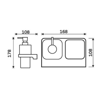 NIMCO MA 2905831H-26 - Zidni dozator sapuna i držač četkica za zube MAYA 290 ml mat staklo/sjajni krom