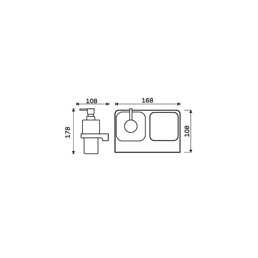 NIMCO MA 2905831H-26 - Zidni dozator sapuna i držač četkica za zube MAYA 290 ml mat staklo/sjajni krom