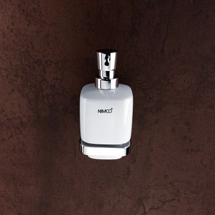 NIMCO MA set-31K-26 - Zidni dozator sapuna, držač četkica za zube i zidna kukica MAYA 320 ml bijela/sjajni krom