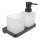 NIMCO MAC 2905831C-T-90 - Zidni dozator sapuna i držač četkica za zube MAYA 320 ml mat staklo/mat crna