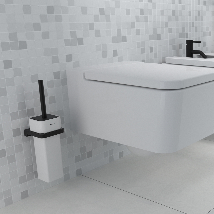 NIMCO MAC 29094K-90 - Zidna četka za WC MAYA bijela/mat crna