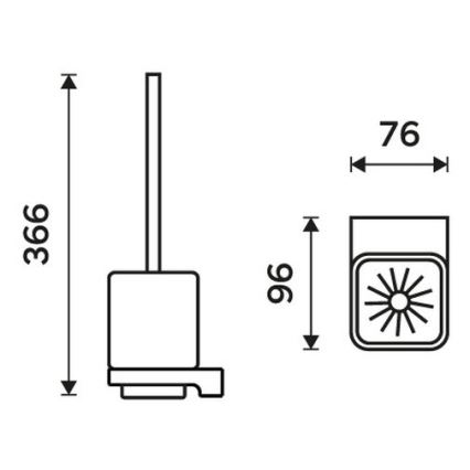 NIMCO MAC 29094KN-90 - Zidna četka za WC MAYA bijela/mat crna