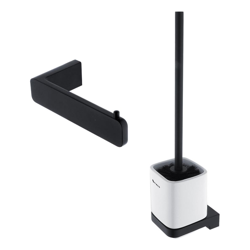 NIMCO MAC set-94KN-90 - Zidna četka za WC i držač toaletnog papira MAYA bijela/mat crna