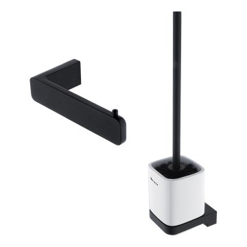 NIMCO MAC set-94KN-90 - Zidna WC četka i držač toaletnog papira MAYA bijela/mat crna