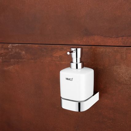 NIMCO NK set-31K-26 - Zidni dozator sapuna, držač četkica za zube i zidna kukica NIKAU 320 ml bijela/sjajni krom