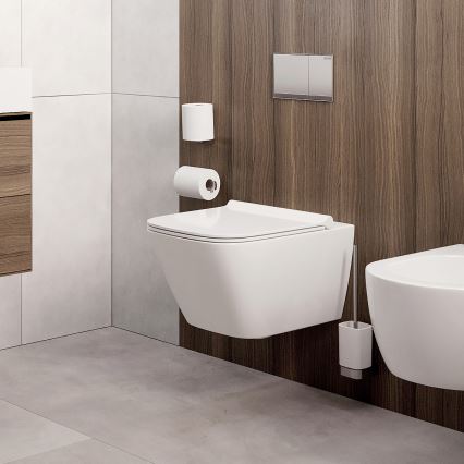 NIMCO NK set-94KN-26 - Zidna WC četka i držač toaletnog papira NIKAU bijela/sjajni krom