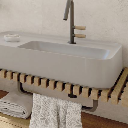 NIMCO NKC 30035-90 - Zidni držač ručnika NIKAU 39 cm mat crna