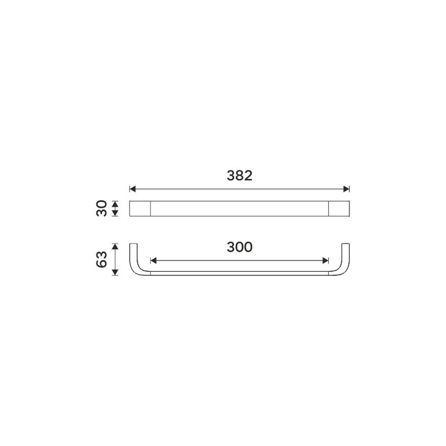 NIMCO NKC 30035-90 - Zidni držač ručnika NIKAU 39 cm mat crna