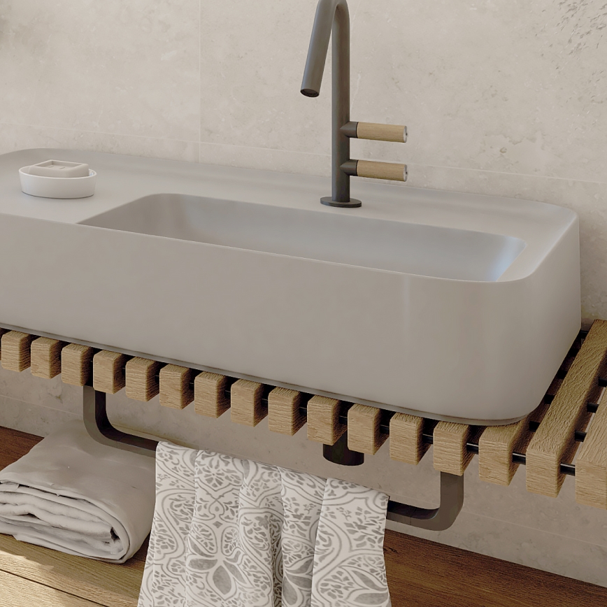 NIMCO NKC 30046-90 - Zidni držač ručnika NIKAU 49 cm mat crna